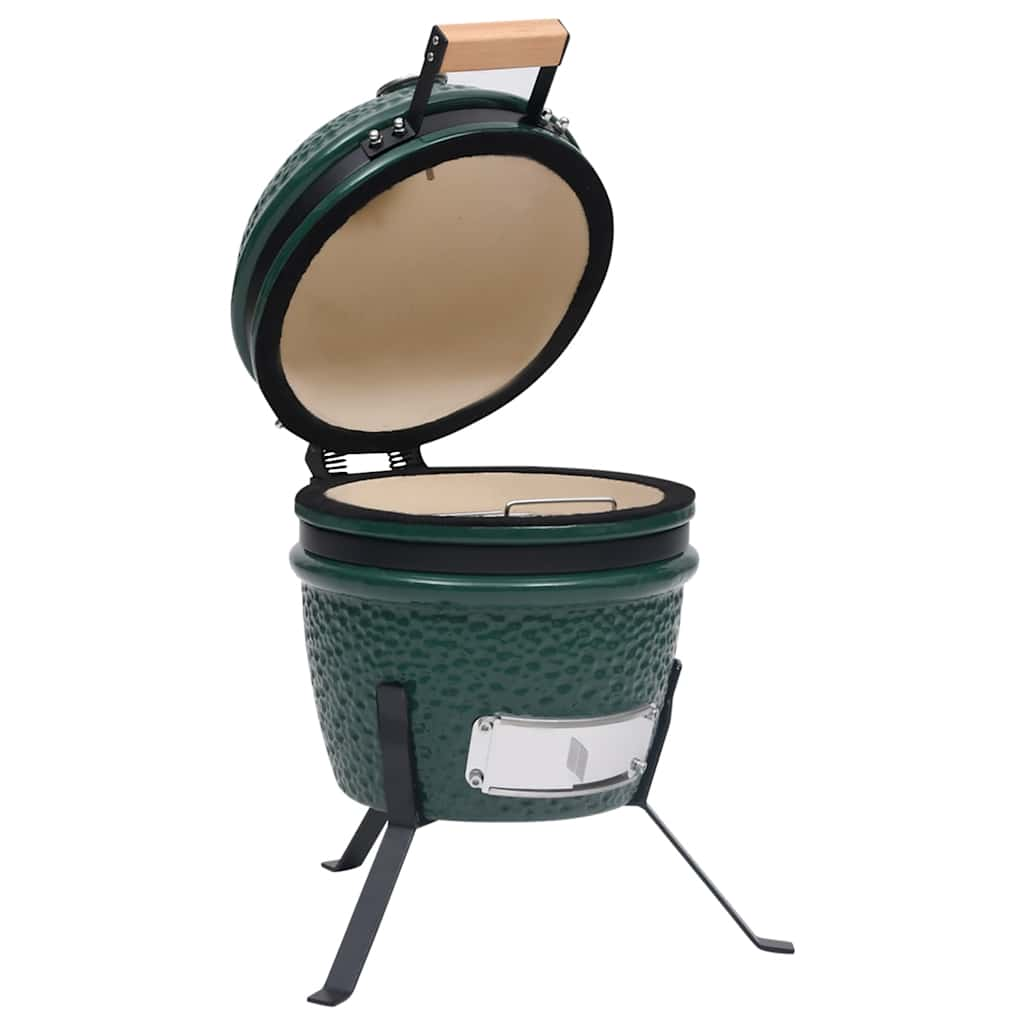 Kamado 2-in-1 Smoker Grill, Green, 56 cm, Ceramic