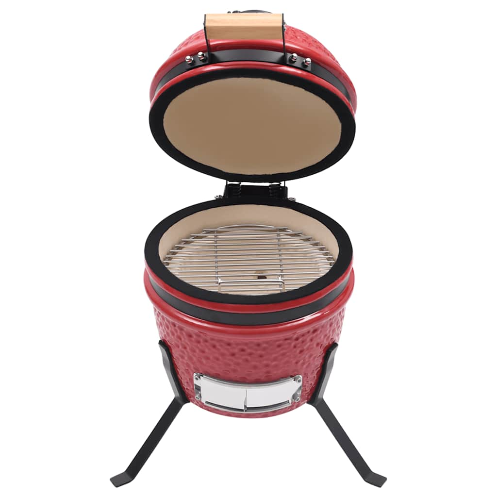 Kamado 2-in-1 Smoker Grill, Red, 56 cm, Ceramic