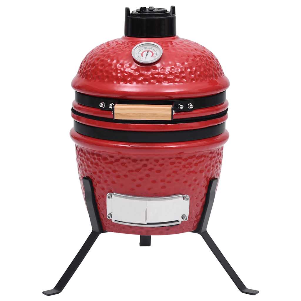 Kamado 2-in-1 Smoker Grill, Red, 56 cm, Ceramic