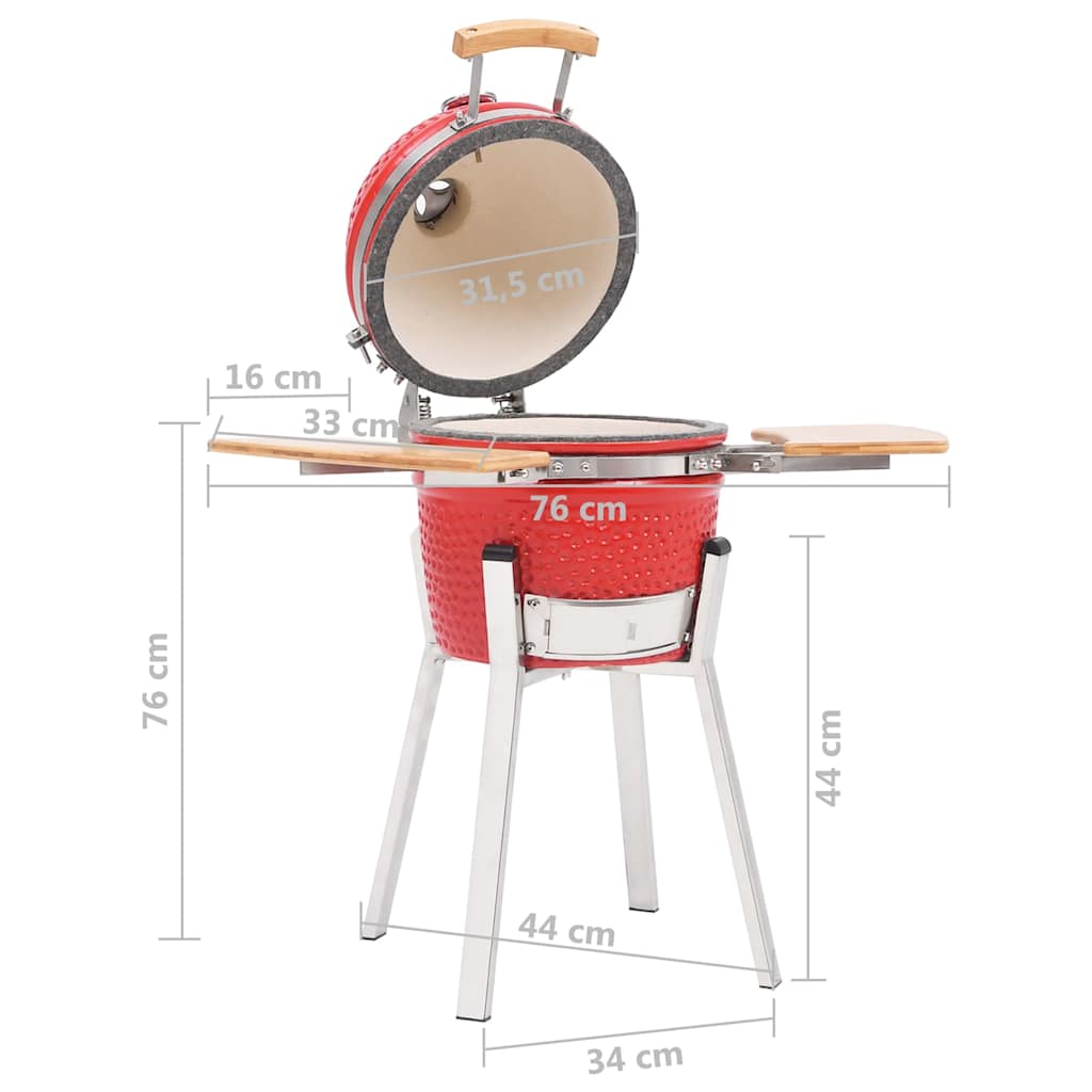 Grătar cu afumătoare Kamado, 76 cm, ceramică