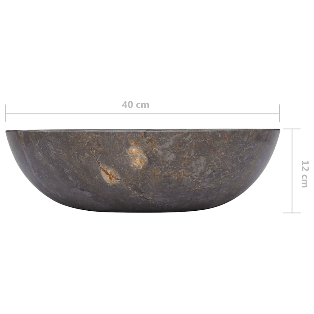 Sink, gray, Ø40x12 cm, marble