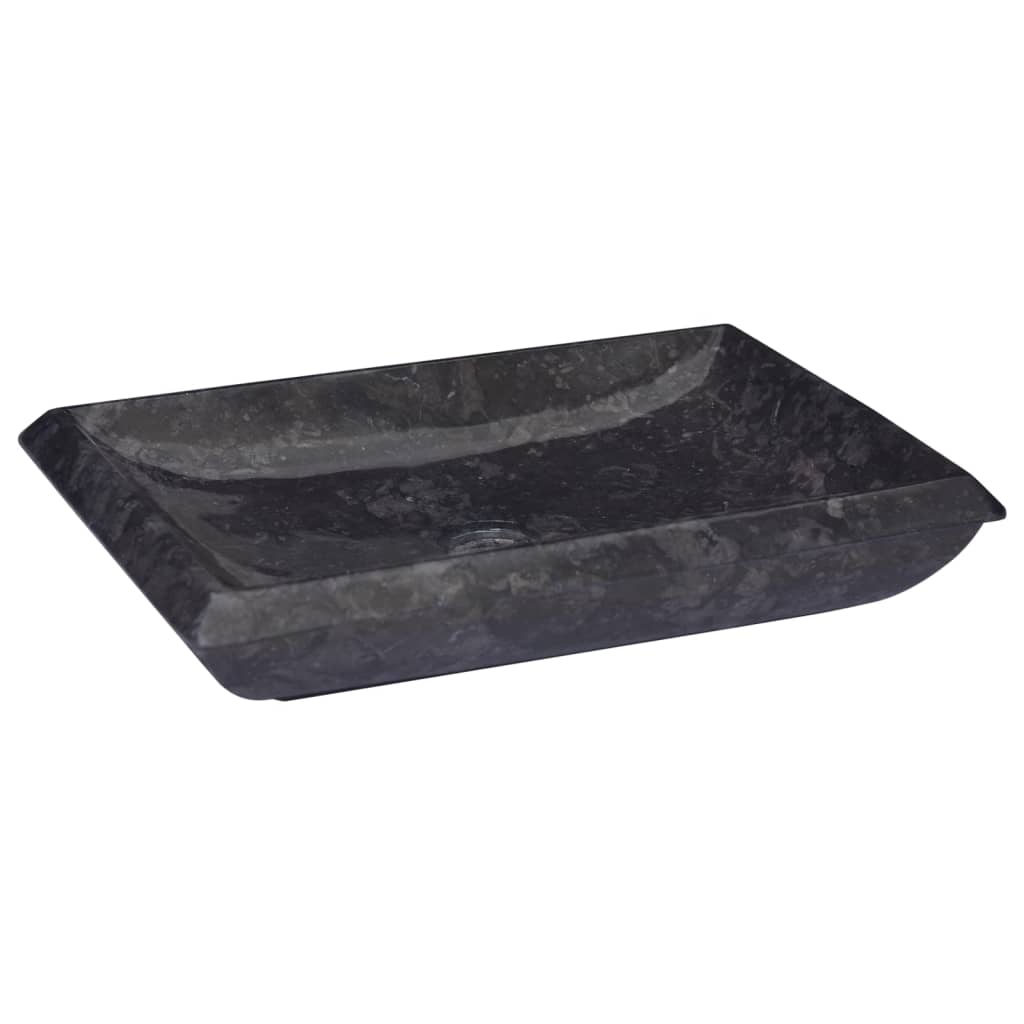 Sink, black, 50x35x10 cm, marble