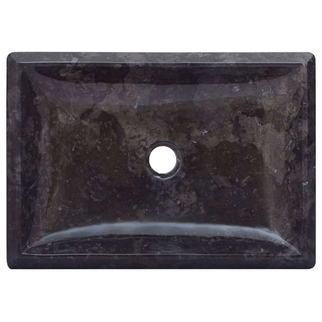 Sink, black, 50x35x10 cm, marble