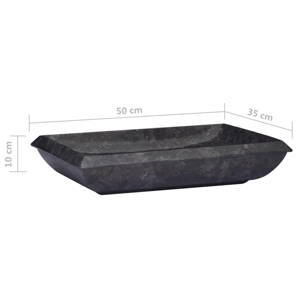 Sink, black, 50x35x10 cm, marble