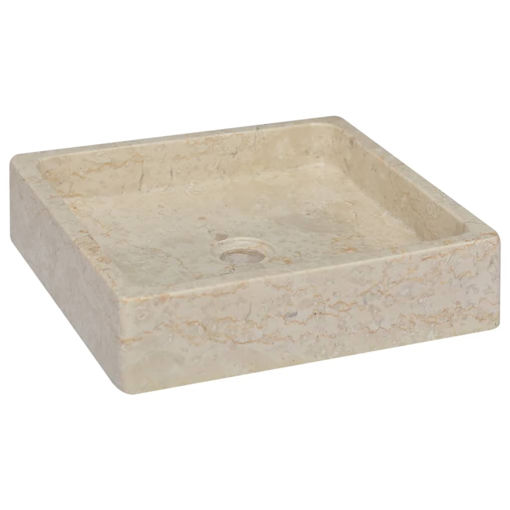 Sink, cream, 40x40x10 cm, marble