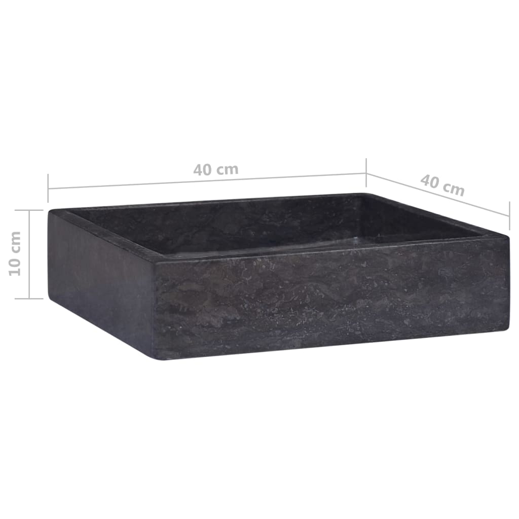 Sink, black, 40x40x10 cm, marble