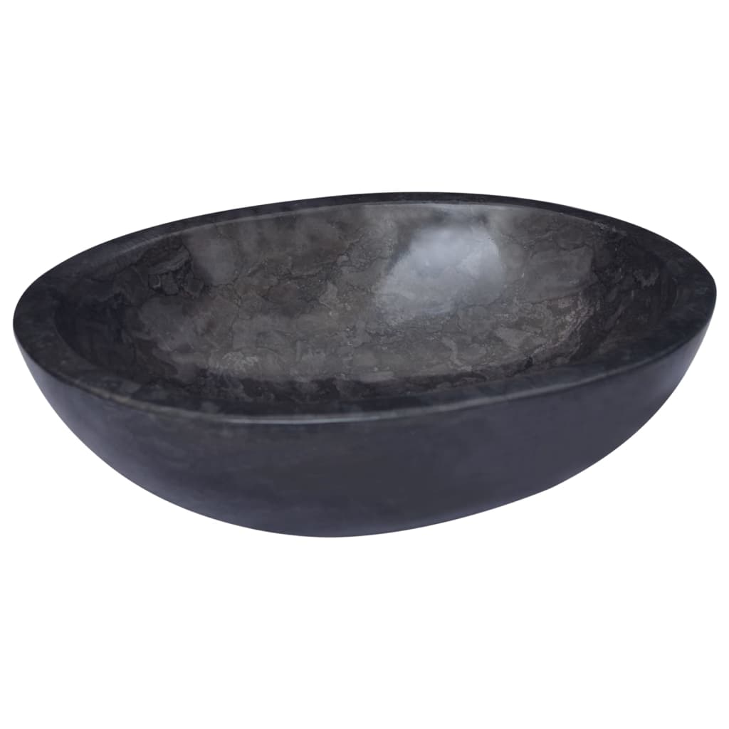 Sink, black, 53x40x15 cm, marble