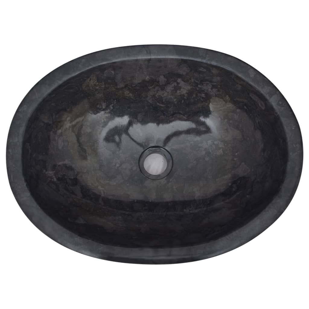 Sink, black, 53x40x15 cm, marble