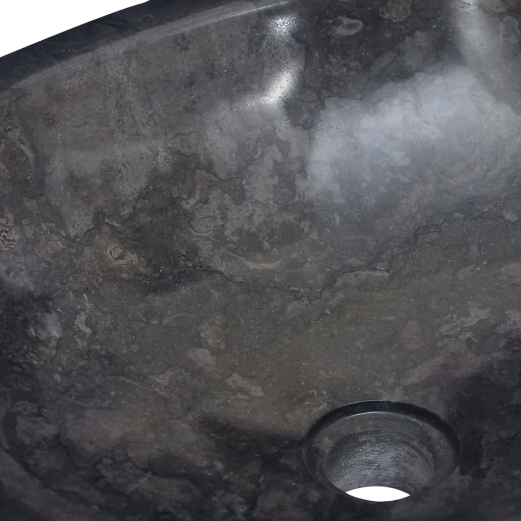 Sink, black, 53x40x15 cm, marble