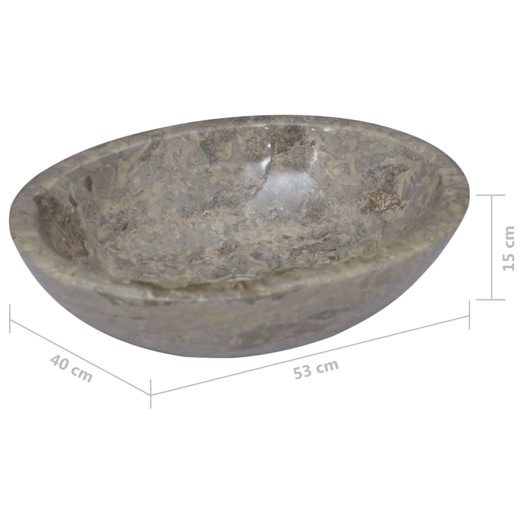 Sink, gray, 53x40x15 cm, marble