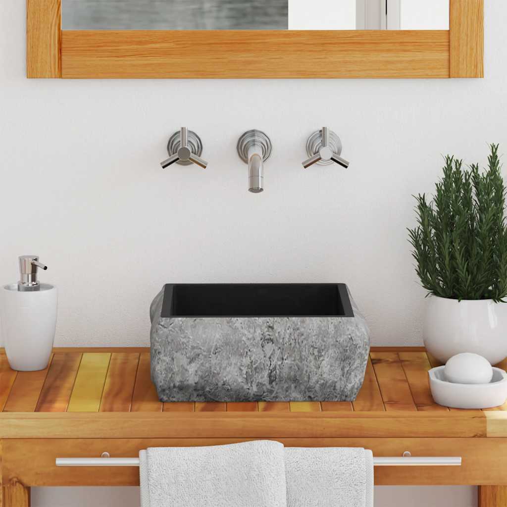 Sink, black, 30x30x13 cm, marble