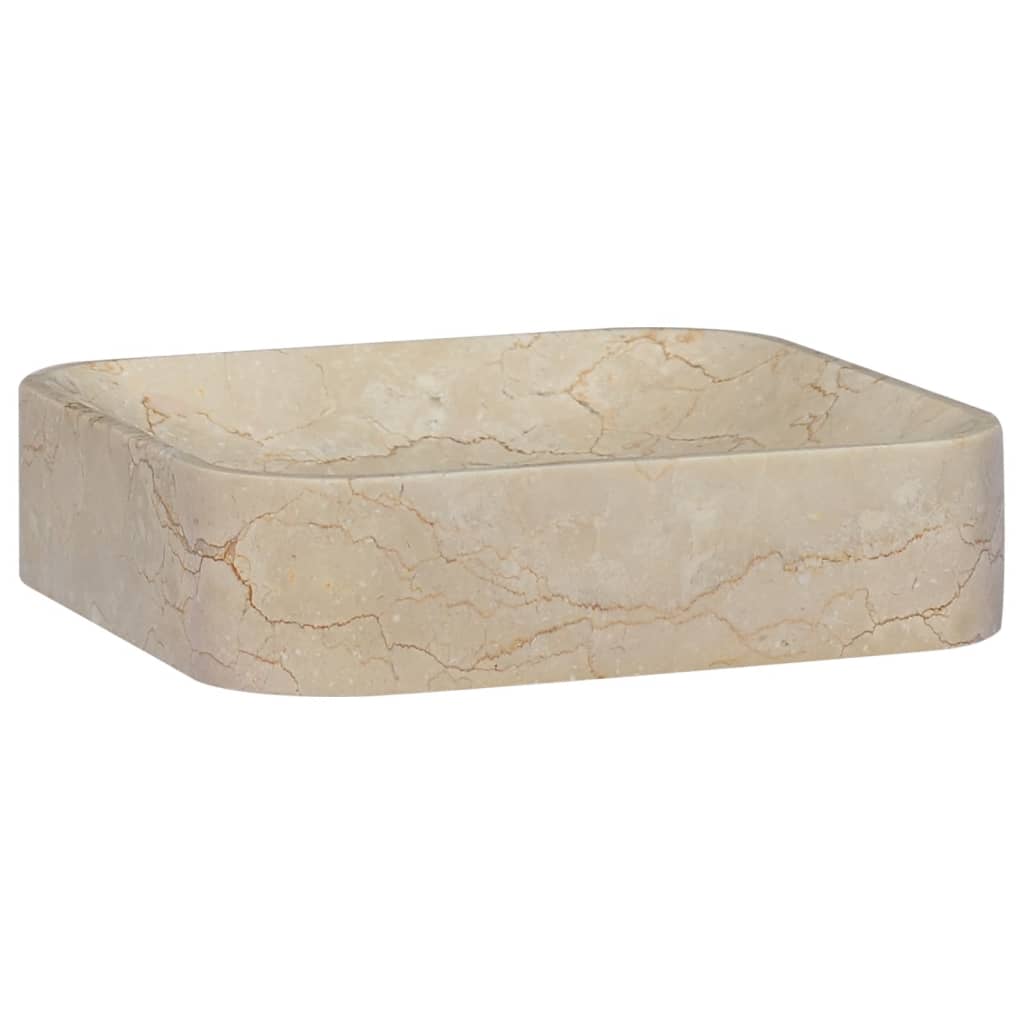 Sink, cream, 40x40x10 cm, marble