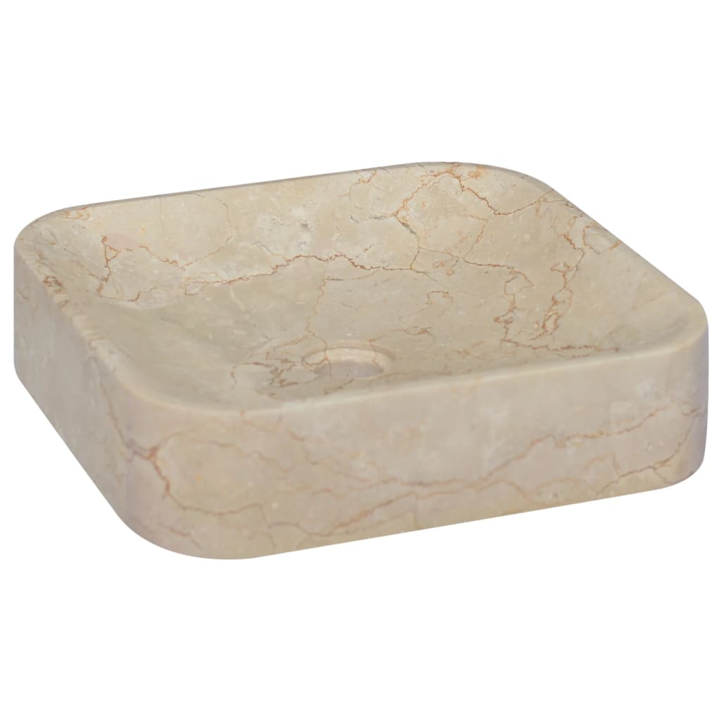 Sink, cream, 40x40x10 cm, marble