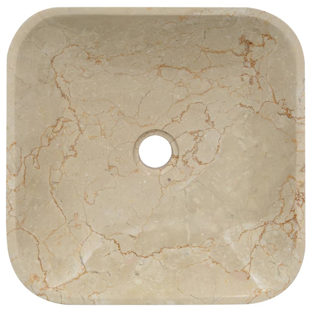 Sink, cream, 40x40x10 cm, marble