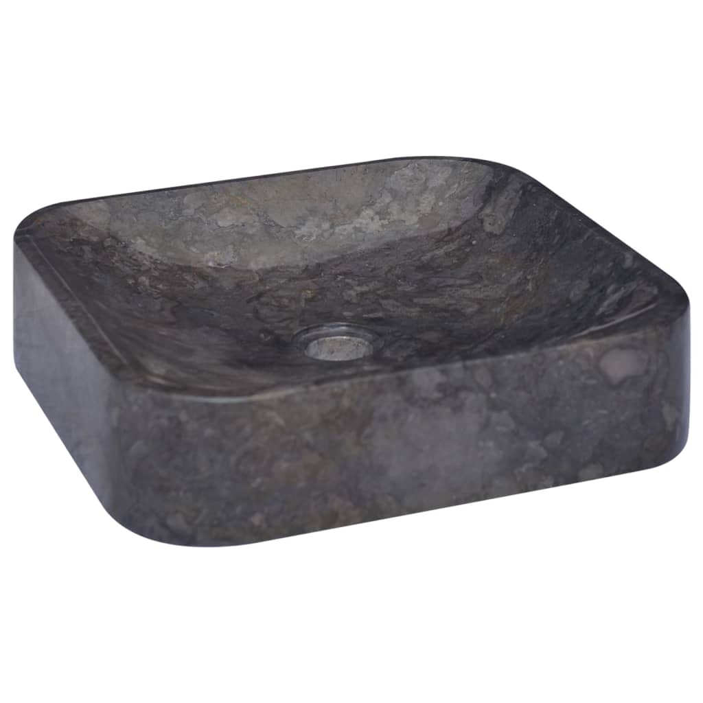 Sink, black, 40x40x10 cm, marble