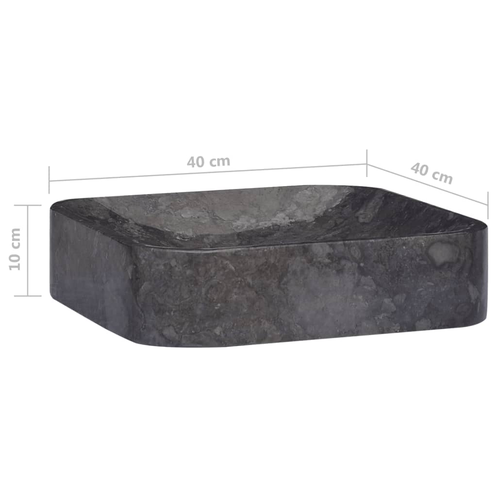 Sink, black, 40x40x10 cm, marble