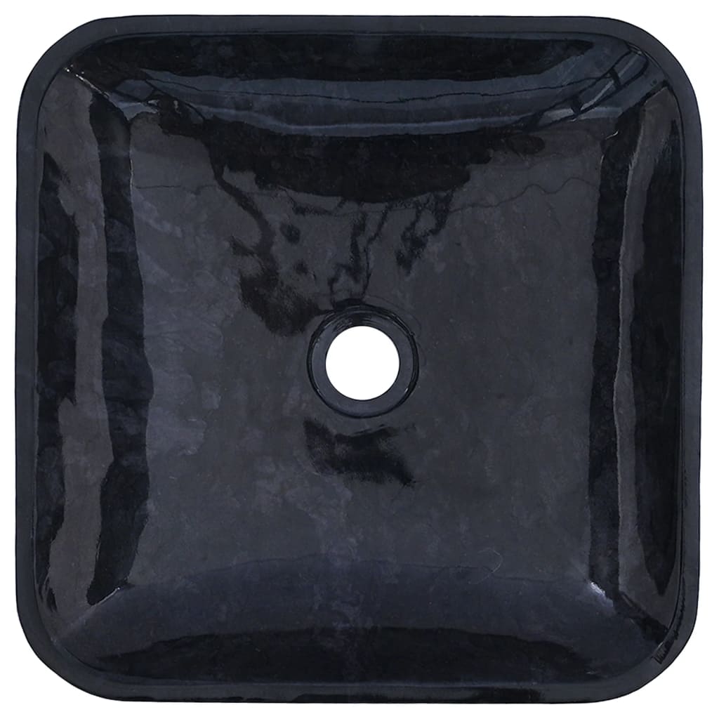 Sink, black, 40x40x10 cm, marble