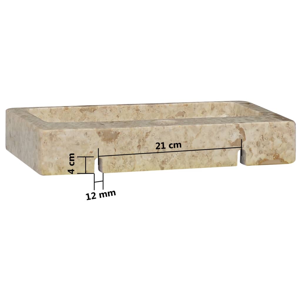 Wall-mounted sink, cream, 38x24x6.5 cm, marble