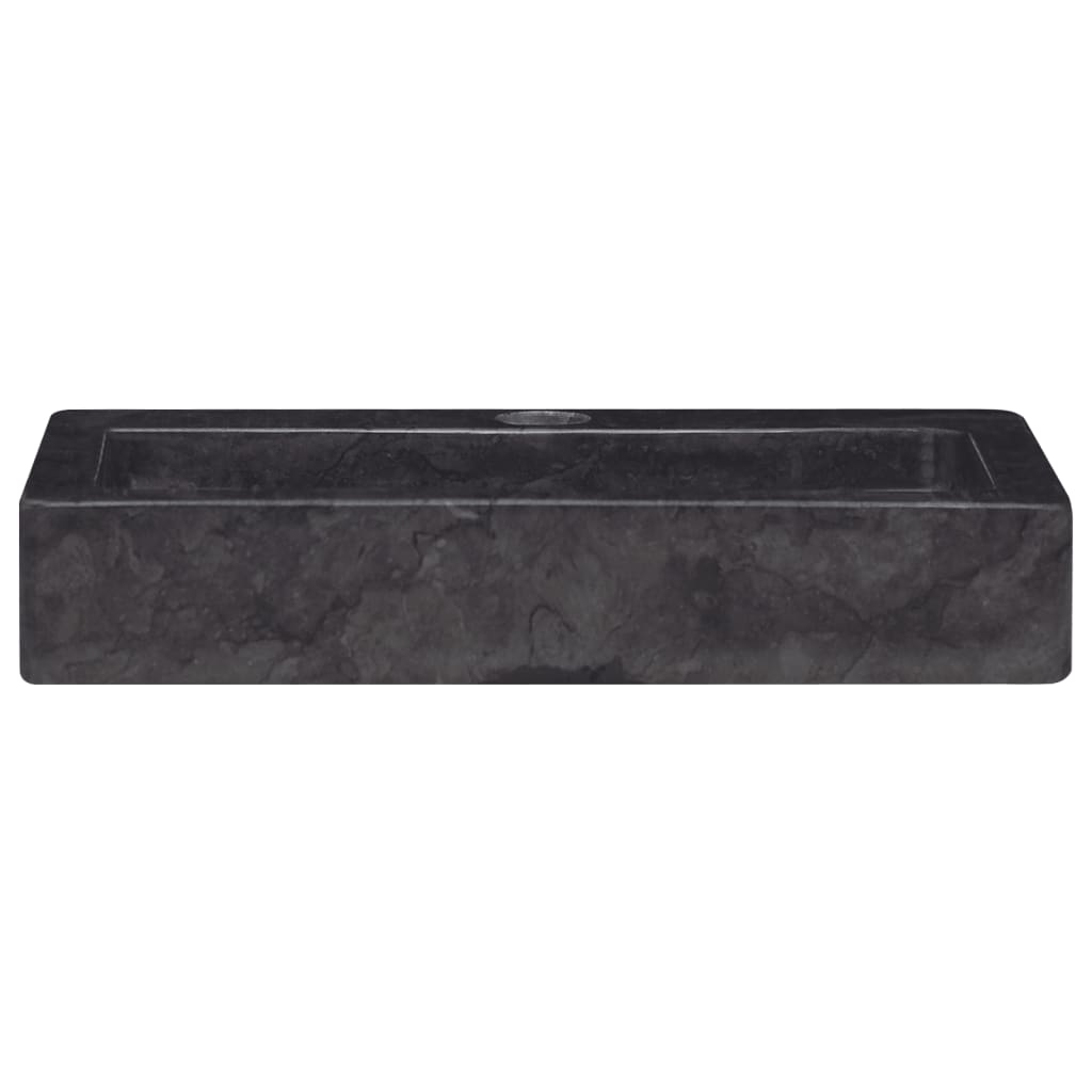 Wall-mounted sink, black, 38x24x6.5 cm, marble