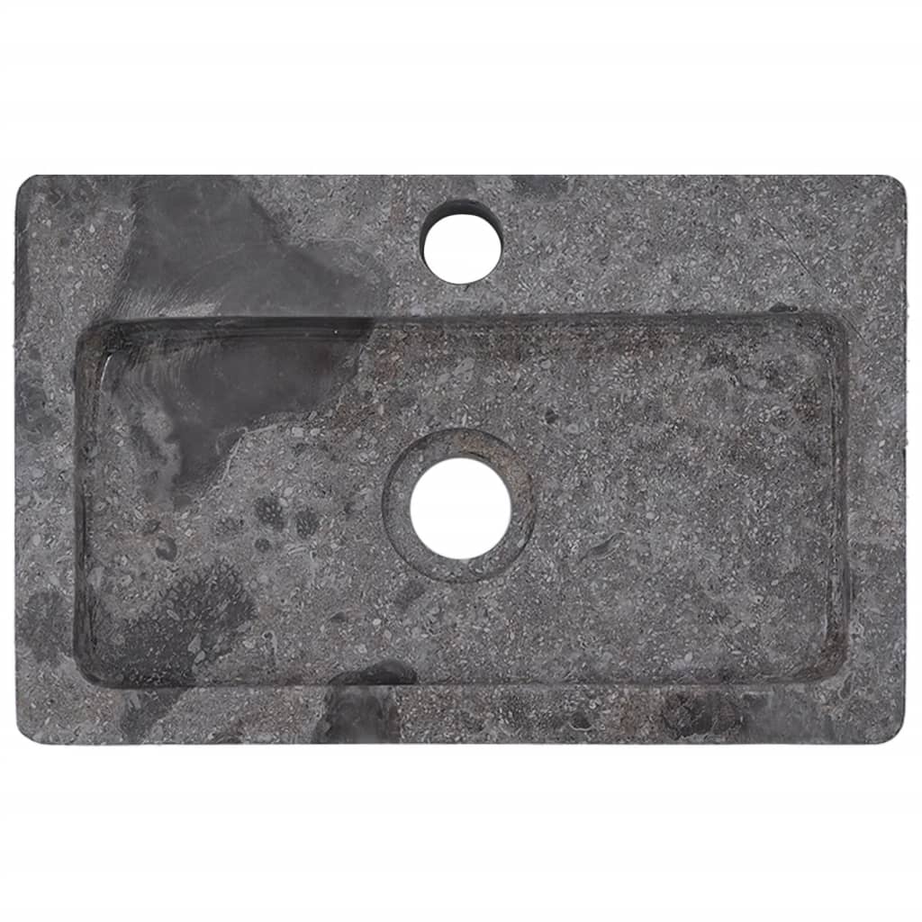 Wall-mounted sink, gray, 38x24x6.5 cm, marble