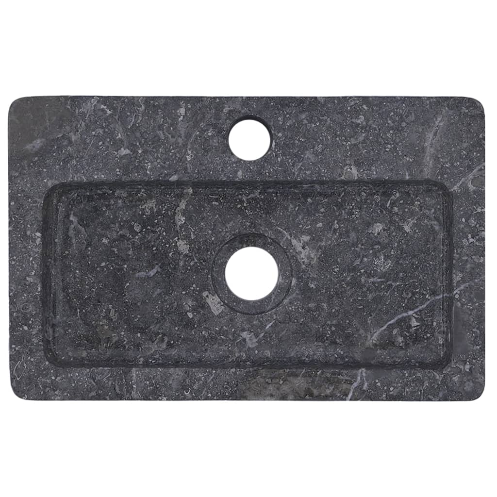 Wall-mounted sink, gray, 38x24x6.5 cm, marble