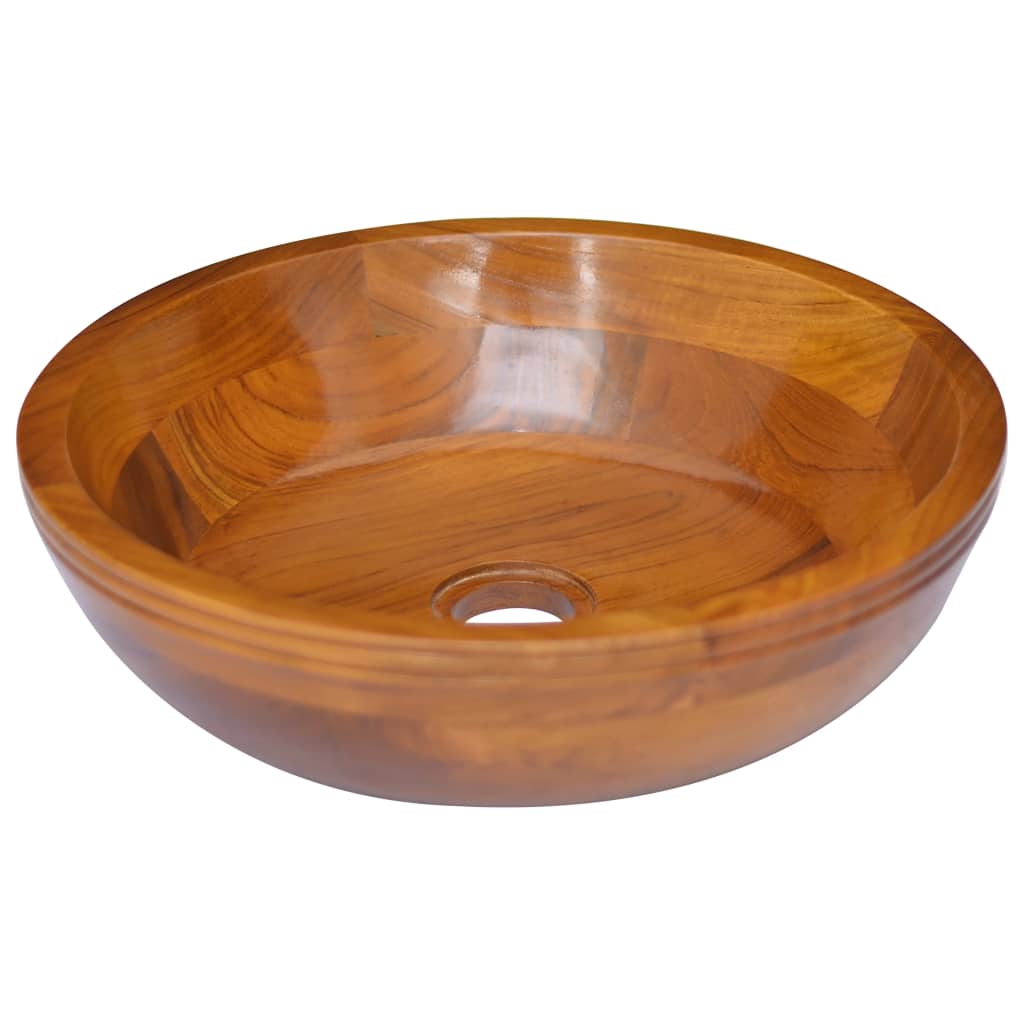 Sink, Φ40x10 cm, solid teak wood