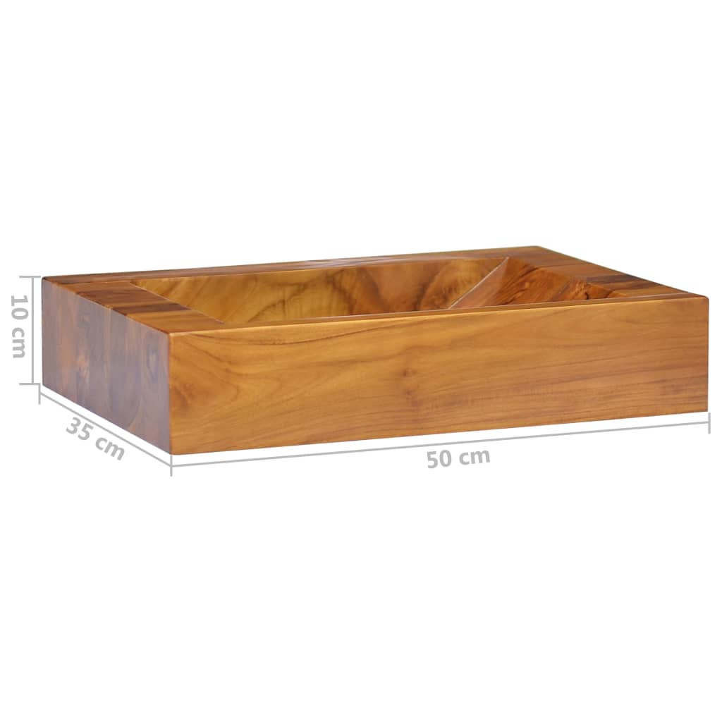 Sink, 50x35x10 cm, solid teak wood