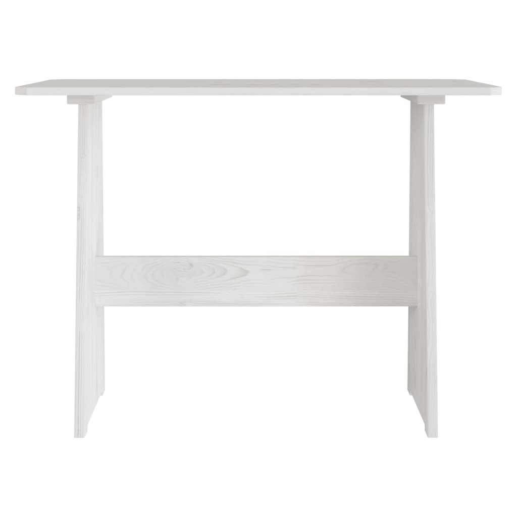 Kitchen table with bench "REINE", white, solid pine wood