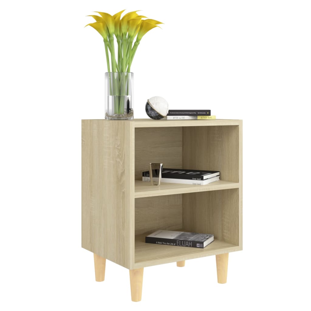 Solid wood bedside tables 2 pcs., sonoma oak, 40x30x50 cm