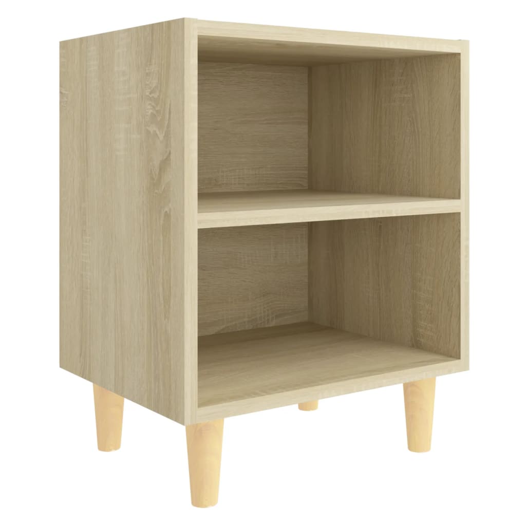 Solid wood bedside tables 2 pcs., sonoma oak, 40x30x50 cm