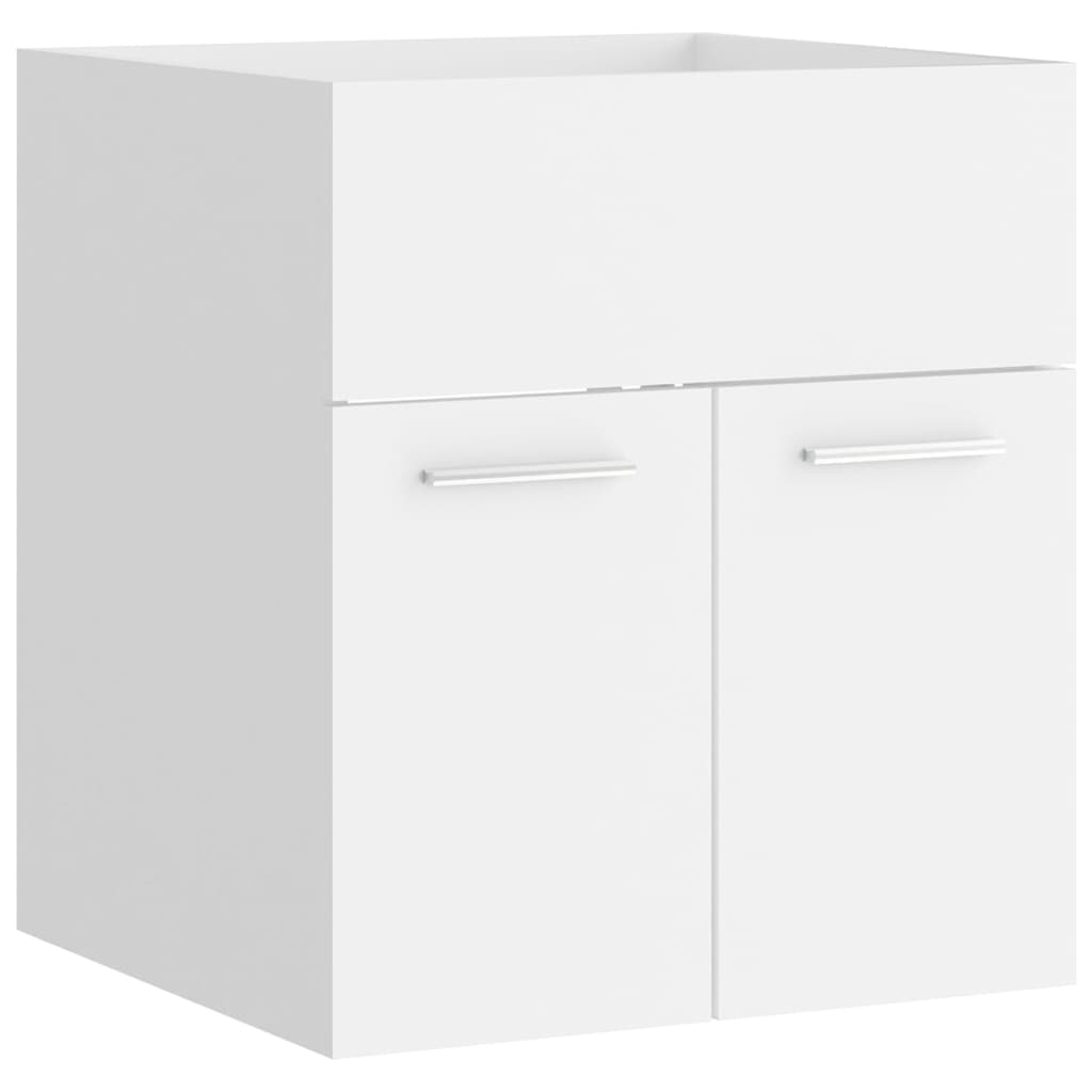 Cabinet with built-in sink, white, engineered wood