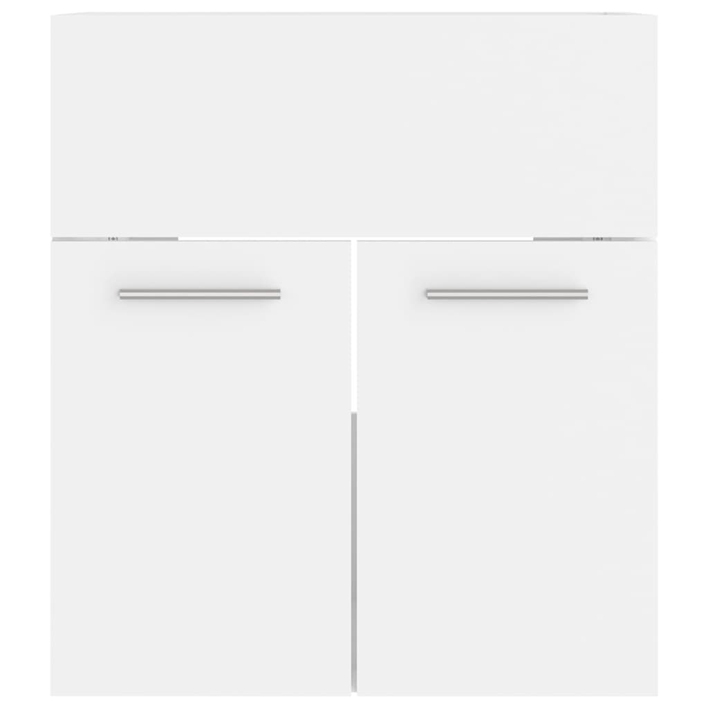 Cabinet with built-in sink, white, engineered wood