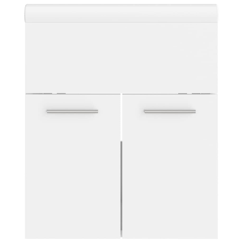 Cabinet with built-in sink, white, engineered wood