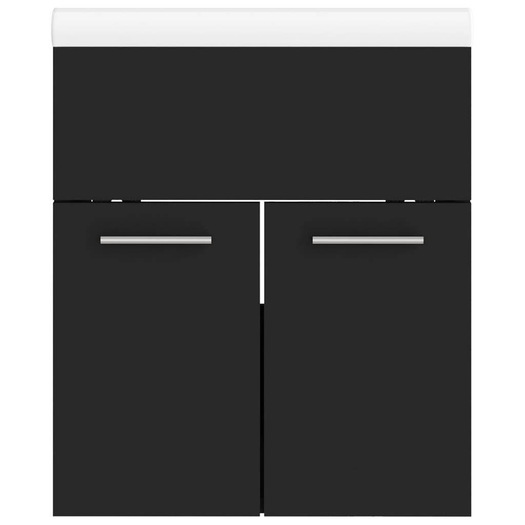 Cabinet with built-in sink, white, engineered wood