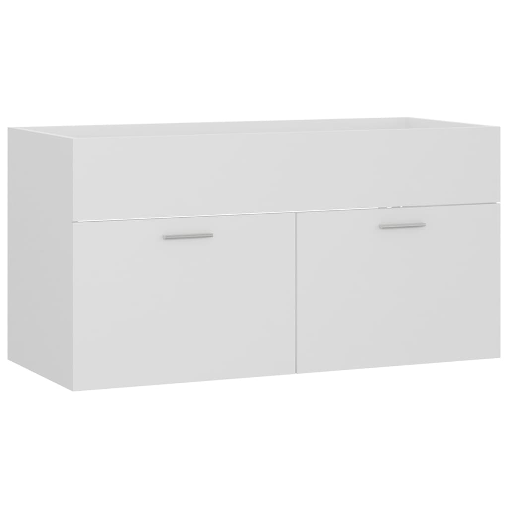 Cabinet with built-in sink, white, engineered wood