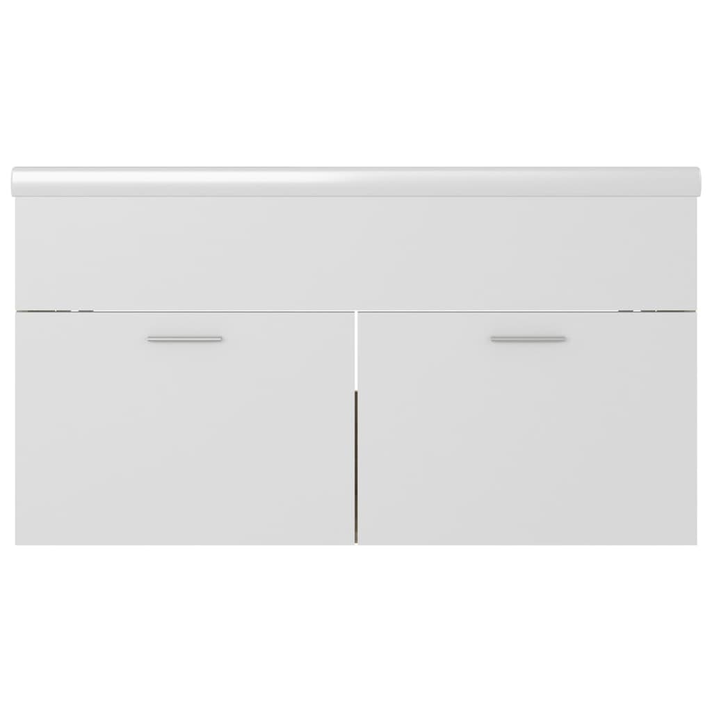 Cabinet with built-in sink white/sonoma oak, engineered wood