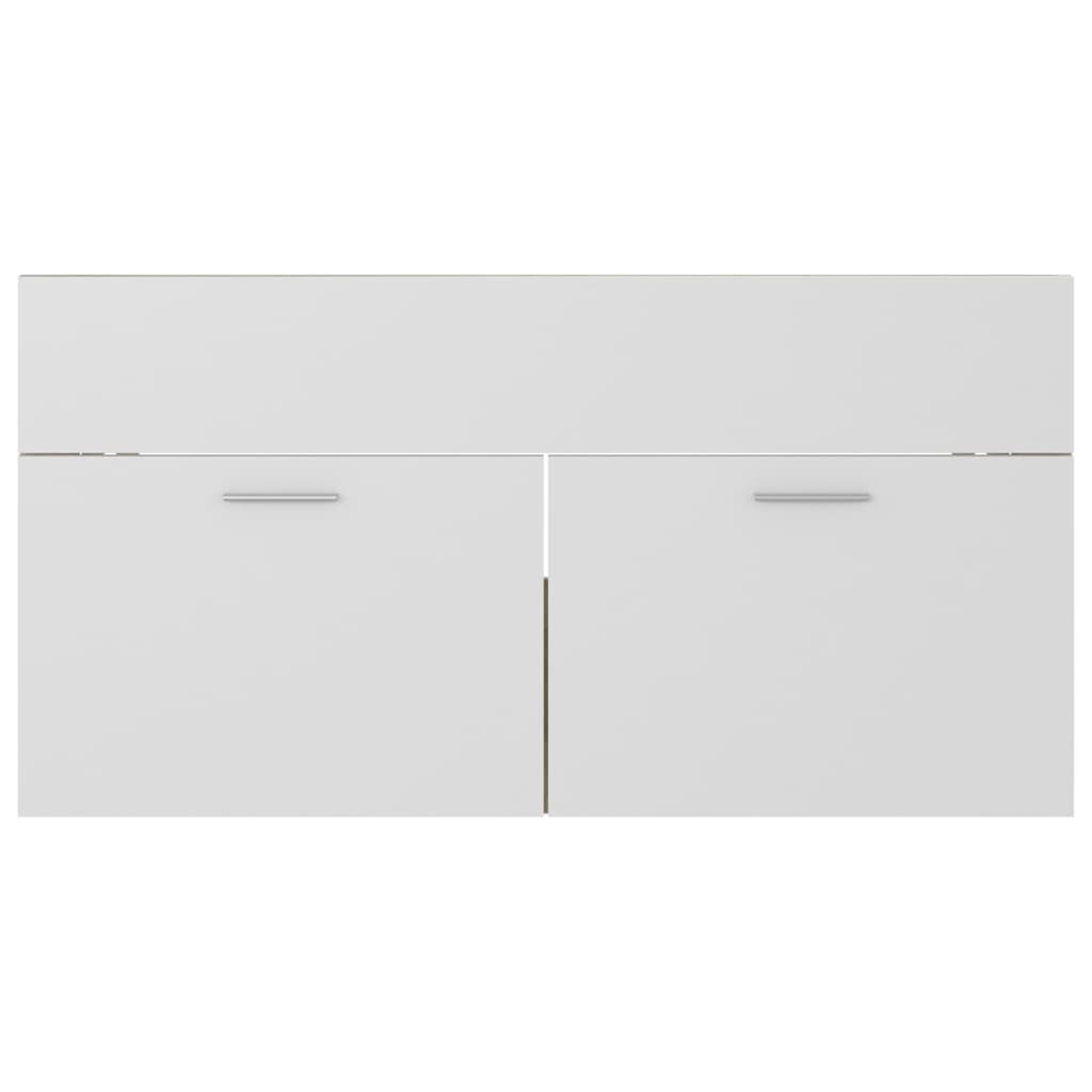 Cabinet with built-in sink white/sonoma oak, engineered wood