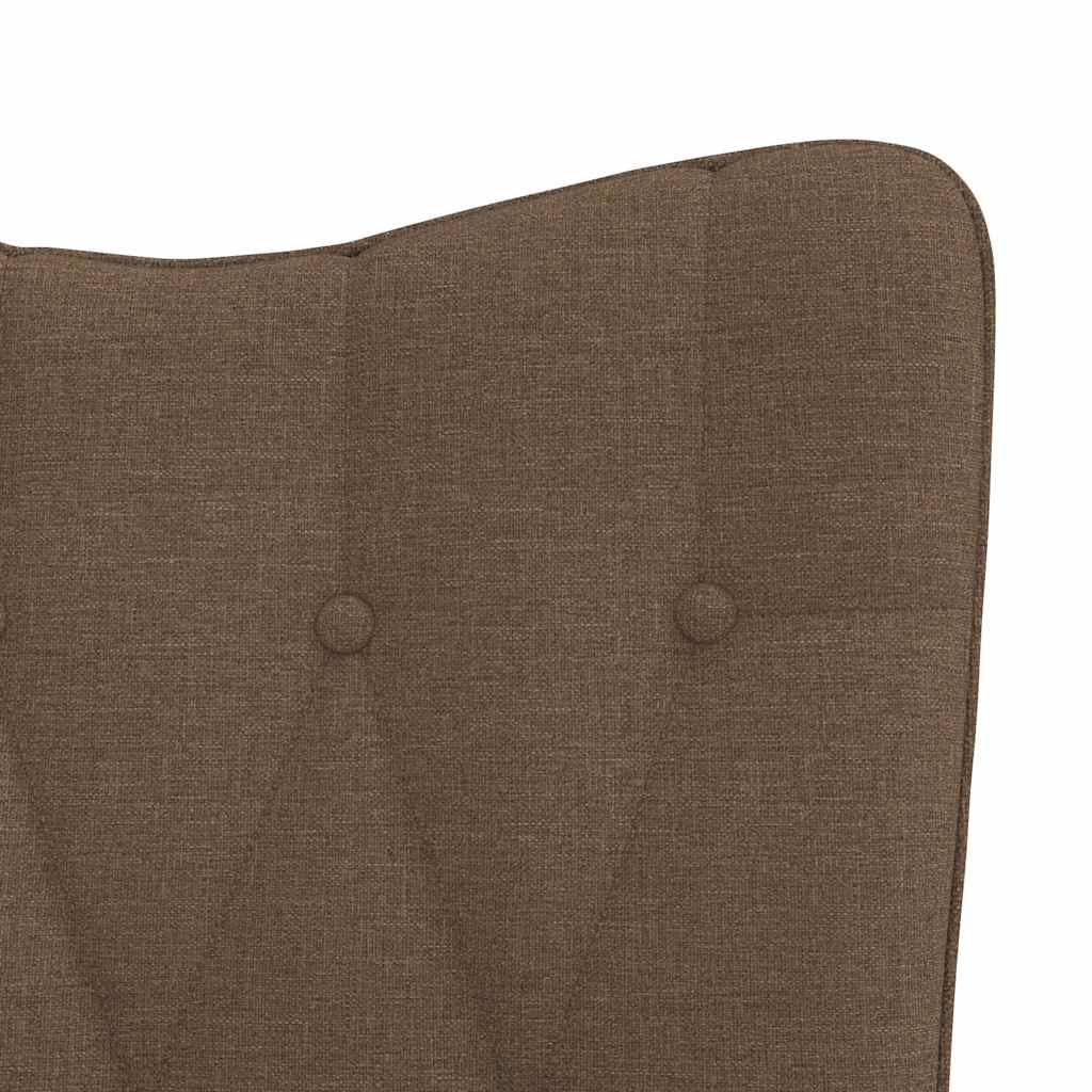 Scaun de relaxare cu taburet, maro, material textil