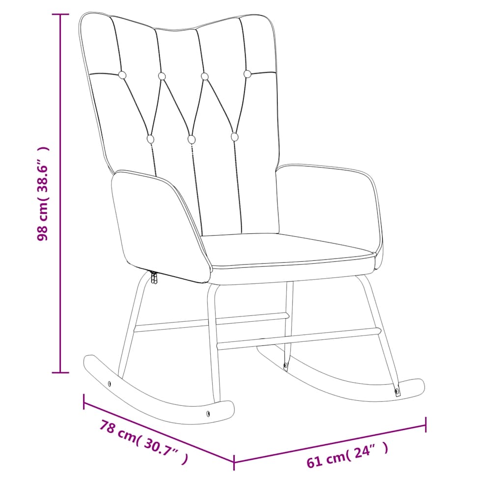 Scaun balansoar cu taburet, gri deschis, textil