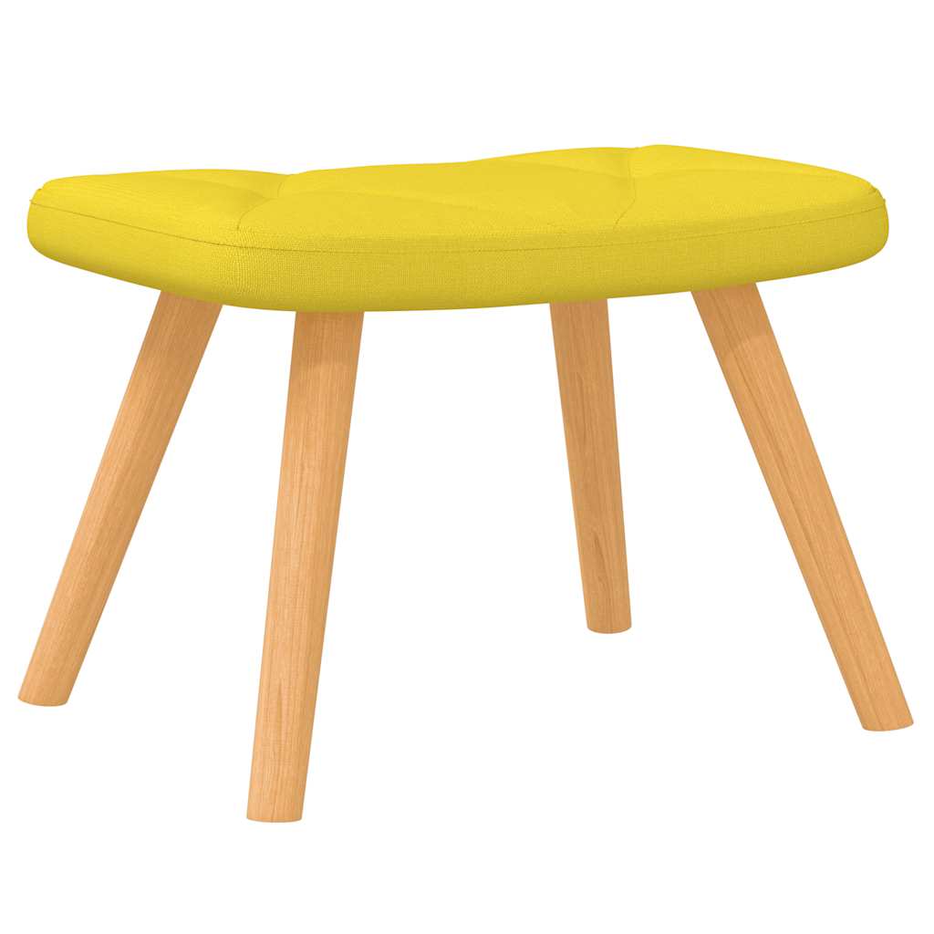 Rocking chair with stool, mustard yellow, textile