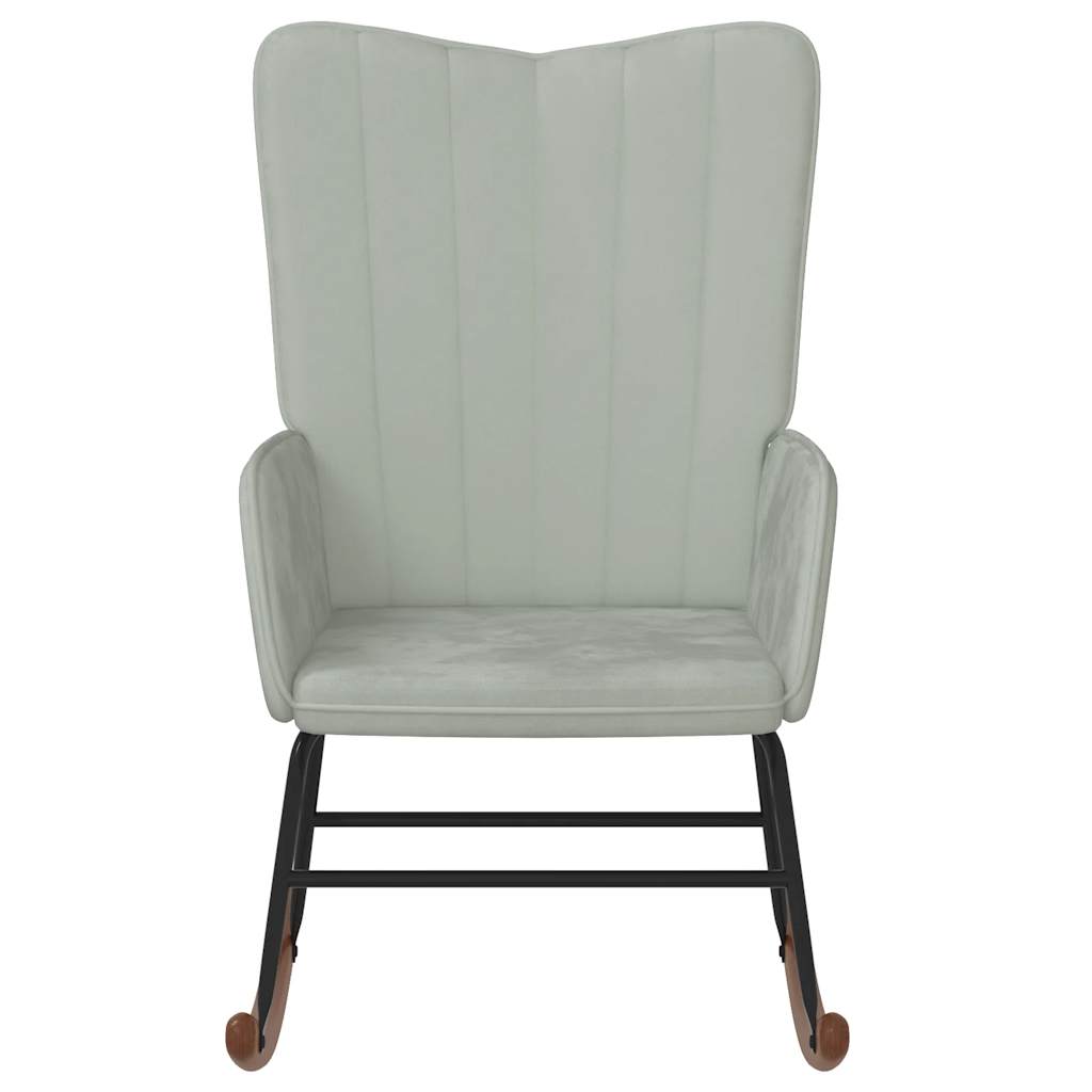 Rocking chair, light gray, velvet