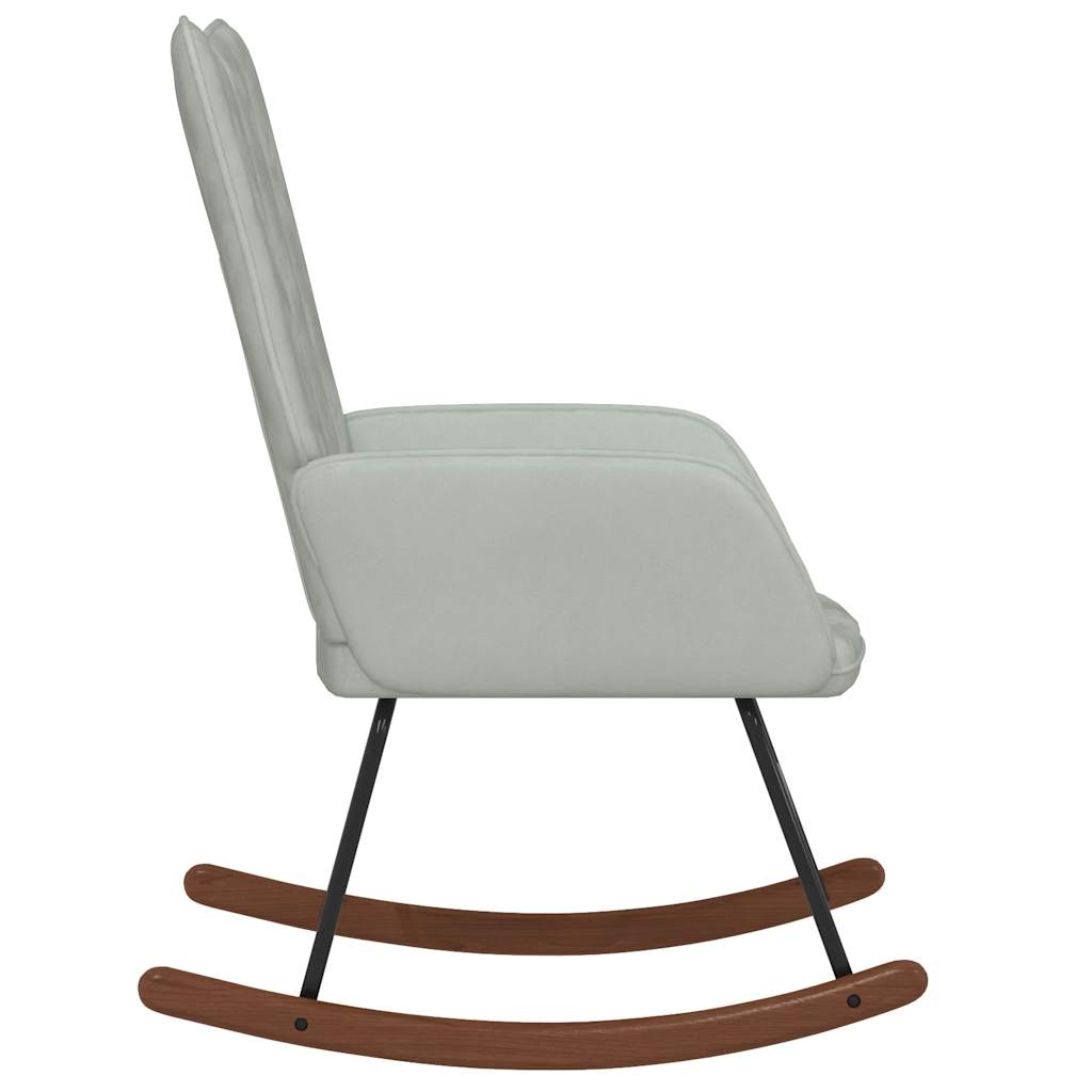 Rocking chair, light gray, velvet