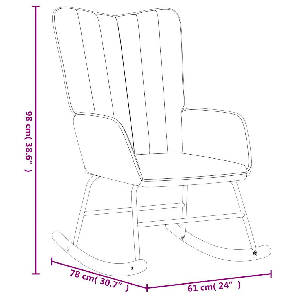 Rocking chair, light gray, velvet