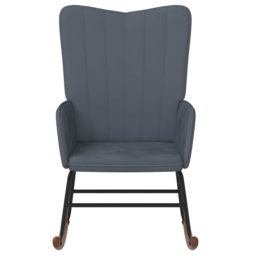 Rocking chair, dark grey, velvet