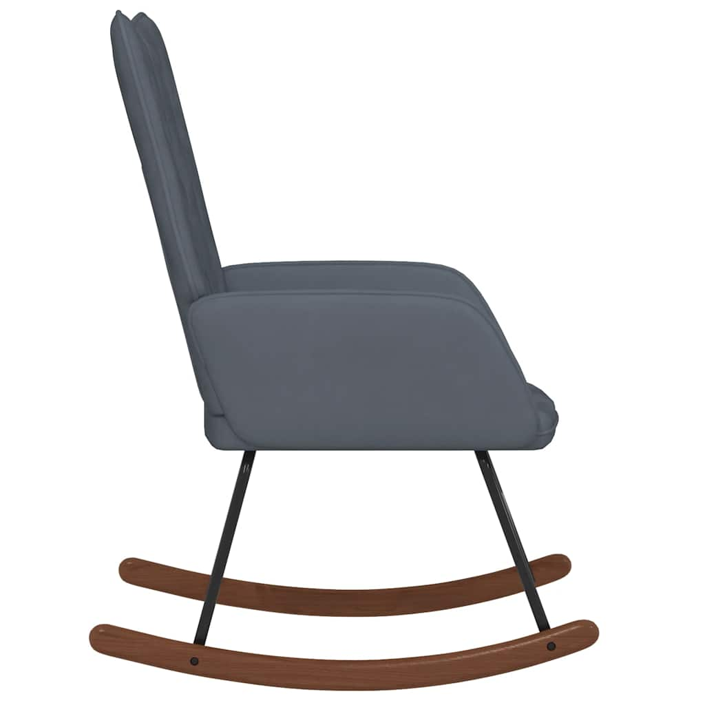 Rocking chair, dark grey, velvet