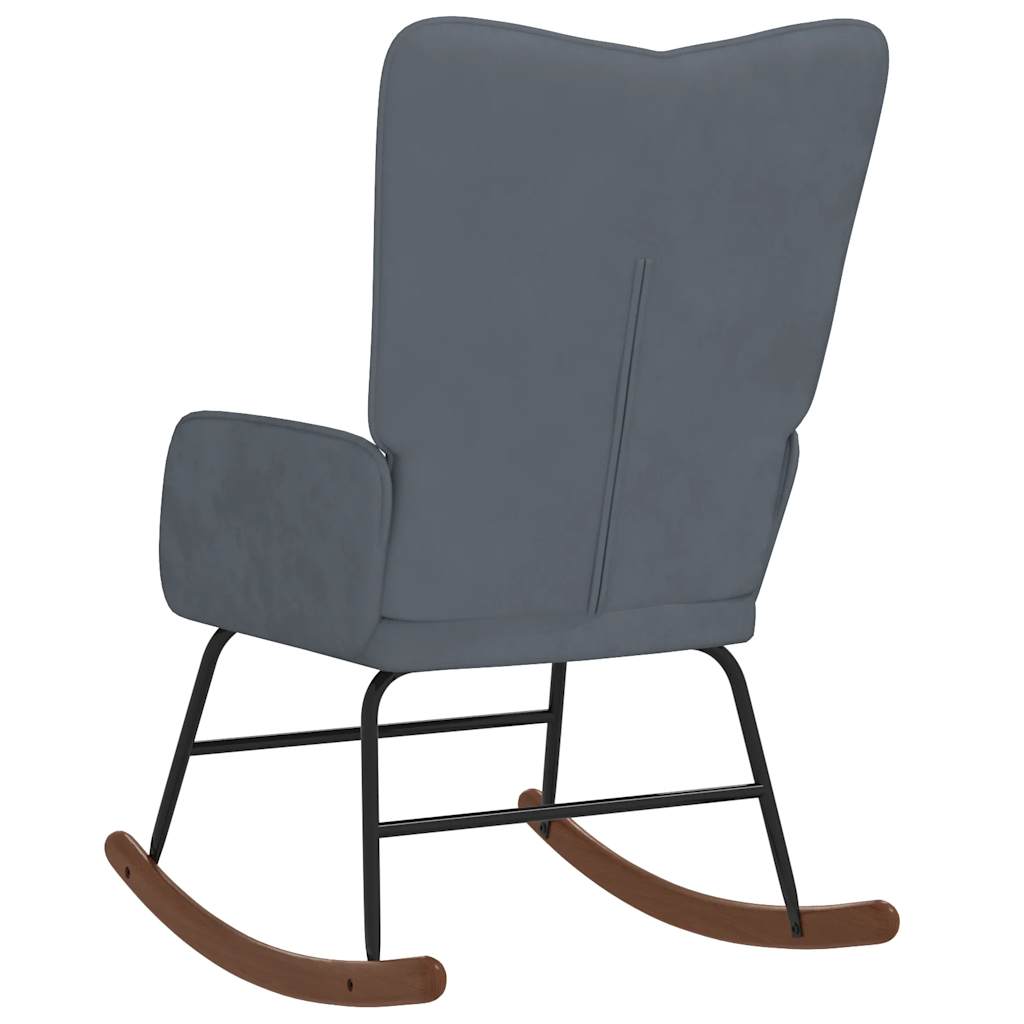 Rocking chair, dark grey, velvet