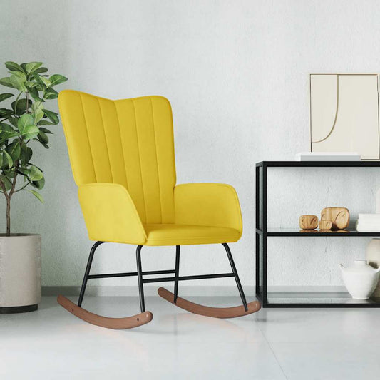 Rocking chair, mustard yellow, velvet