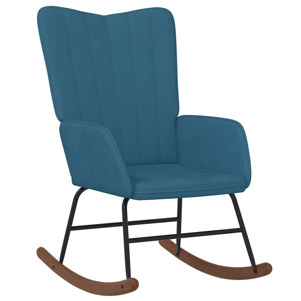 Rocking chair, blue, velvet