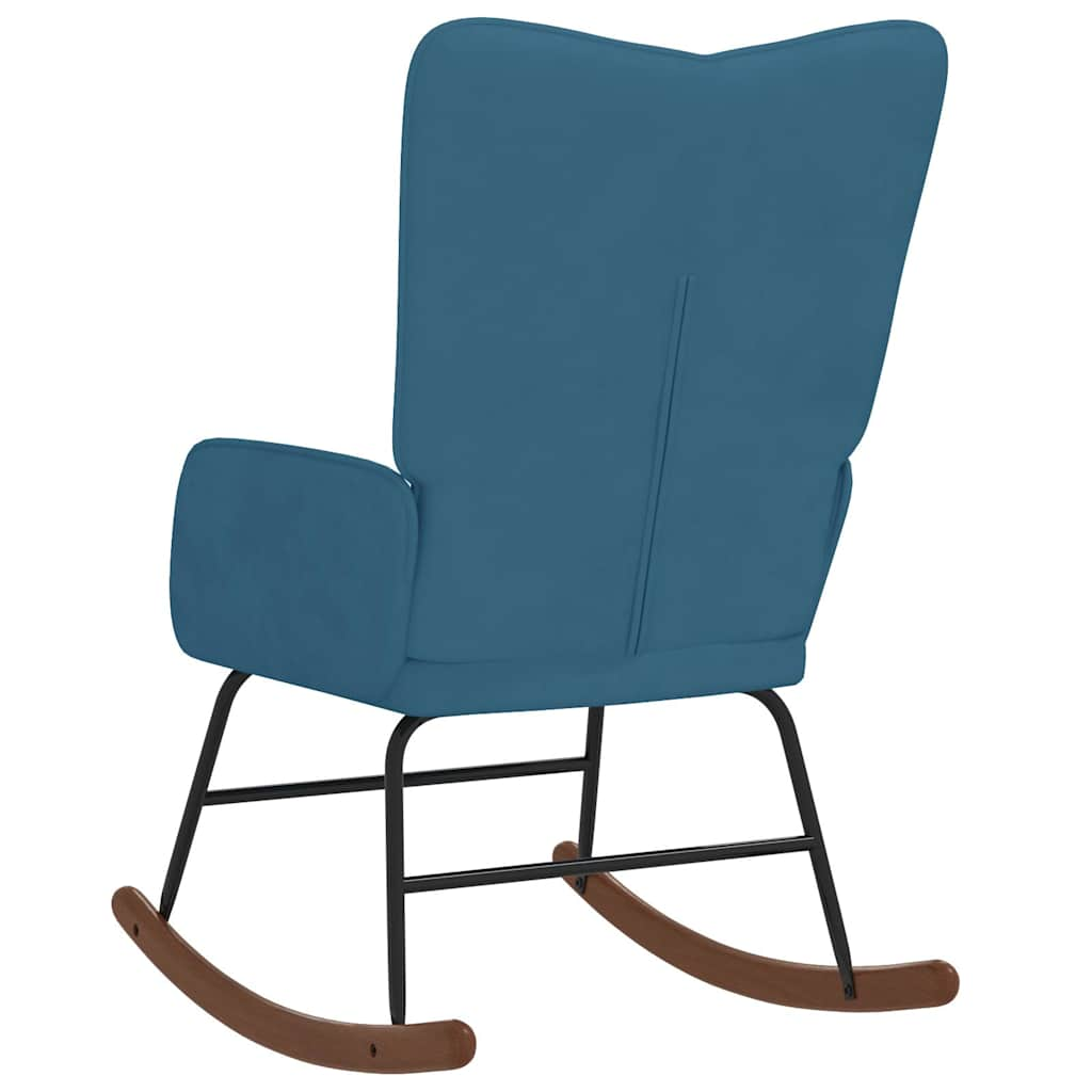 Rocking chair, blue, velvet