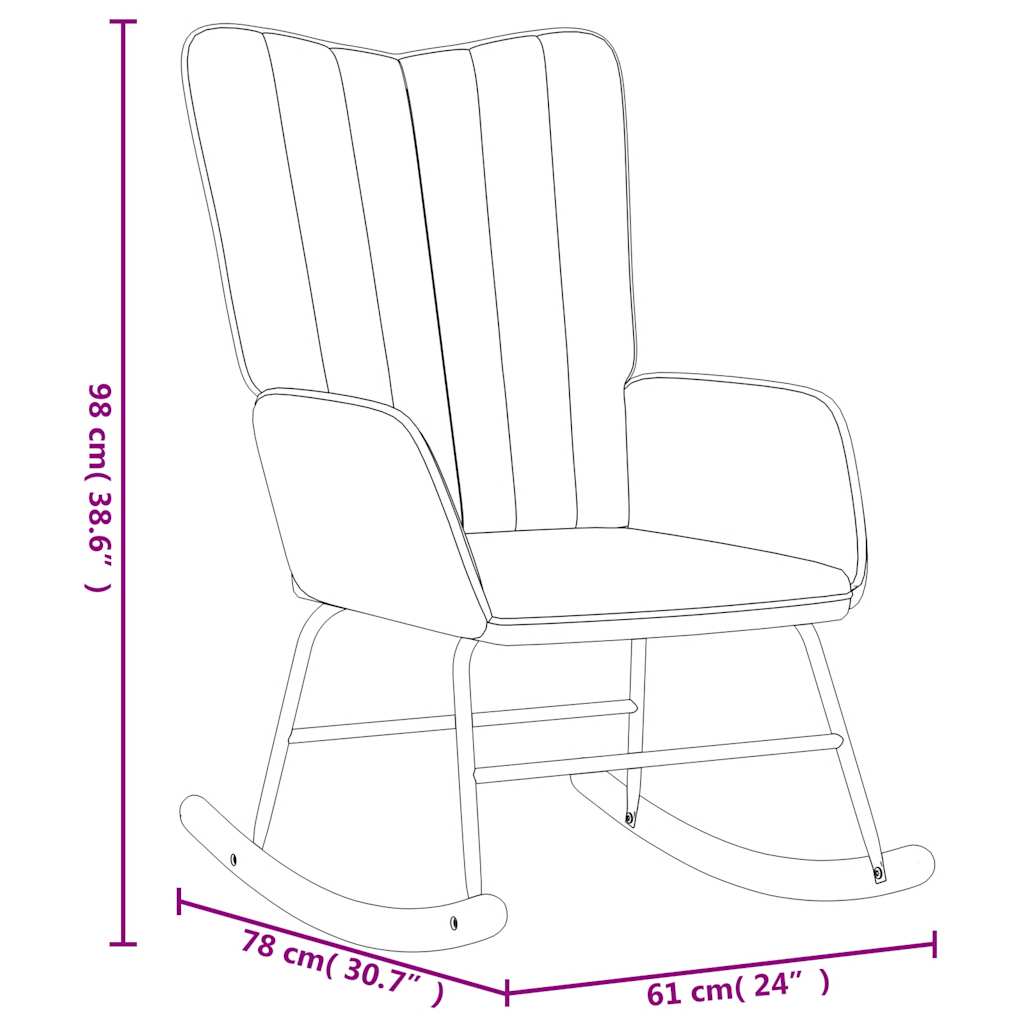 Rocking chair, blue, velvet